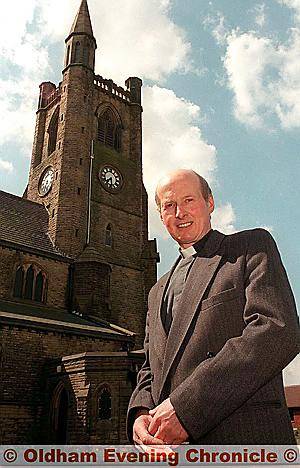 HEADING out . . . Rev Howard Gray at St Thomas’s Church, Moorside 