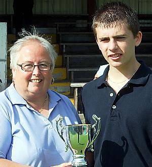 JONATHAN Copeland receives the Junior Waterloo trophy from Pat Crowther (British Crown sGreen Bowling Association Development Officer).JONATHAN Copeland receives the Junior Waterloo trophy from Pat Crowther (British Crown Green Bowling Association Development Officer). JONATHAN Copeland receives the Junior Waterloo trophy from Pat Crowther (British Crown sGreen Bowling Association Development Officer).JONATHAN Copeland receives the Junior Waterloo trophy from Pat Crowther (British Crown Green Bowling Association Development Officer).