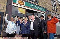 SAVED . . . locals celebrate victory with Councillors Val Sedgwick and Brian Lord (centre) SAVED . . . locals celebrate victory with Councillors Val Sedgwick and Brian Lord (centre)