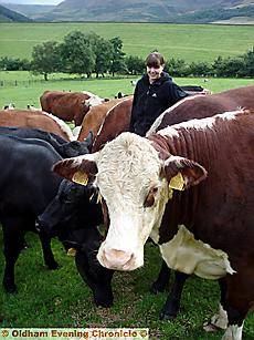 Young farmer Claire Crowther with her herd 