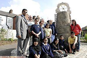 BACK (from the left): Councillor Mohib Uddin; researchers Frank Jones, Eunice Gerrard, Ron Scholes and Muriel Scholes. Middle (from the left): Kanwel Waheed, Humaira Jamroze and Akashaa Rebak. Front (from the left): Komal Akhtar, Sidra Farooq, Serish Ahmed, Danyaal Kamran, Ali Hassan and artist Ann Gilligan from Green Monster Arts 