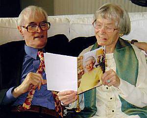 DIAMOND couple . . . Dermot and Margaret McCracken celebrating their diamond wedding anniversary in 2007 
