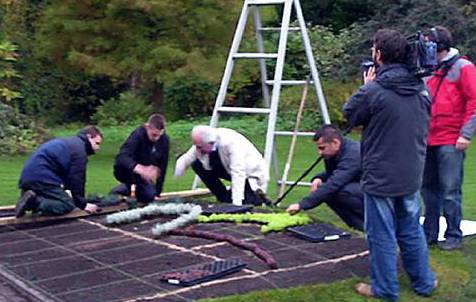 TV presenter Dan Cruickshank (third left) on location in Alexandra Park with apprentices Andrew Marsland (left) and Nathan Christie (second left), and Paul Byrne, technical assistant and former apprentice of the year (third right). TV presenter Dan Cruickshank (third left) on location in Alexandra Park with apprentices Andrew Marsland (left) and Nathan Christie (second left), and Paul Byrne, technical assistant and former apprentice of the year (third right).