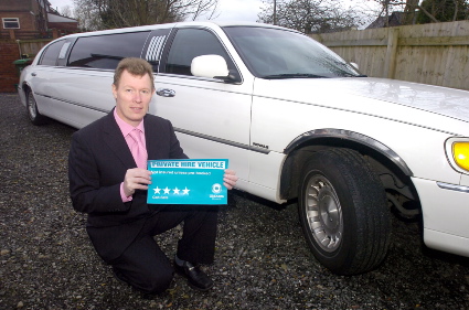 FOUR star service . . . John Flint, of Lady Jayne Limousines