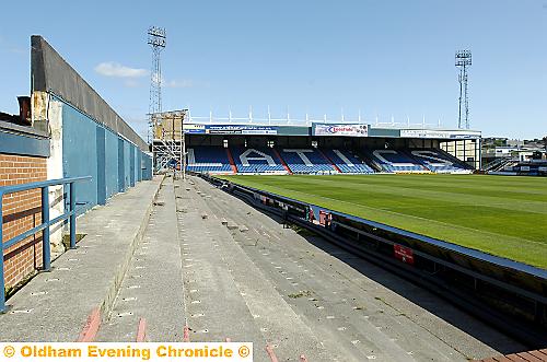 Is this really the best we can do? Boundary Park, with the now-demolished Lookers stand to the left. 