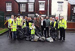 LITTER pickers . . . cleaning up in Alexandra are Brandon Davies, Ryan Armitage, D Umiwago, Shannon Harrison, Danielle Davies, Jordon Davies, Simone Whitehead, Chloe Haddfield, Kelsey Flanagan, Anna Balderstone, Nick Summersdale, Leigh Murphy, Councillor Asaf Ali, Jan Wade, Gary Owens, Joanna Fullman and PCSO Mathew Burke 