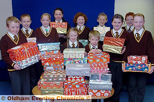 SHAW St Joseph's RC Primary School Shoeboxes for Operation Christmas Child. 