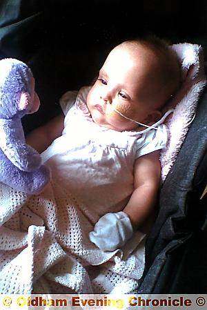Freya recuperating at home at six months old 