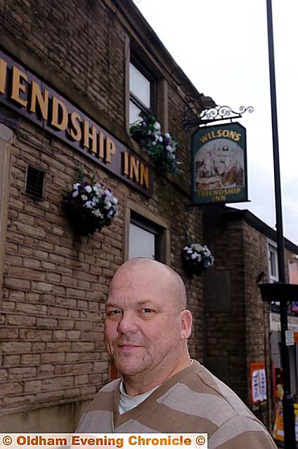 Landlord Geoff Smith outside the Friendship Inn 