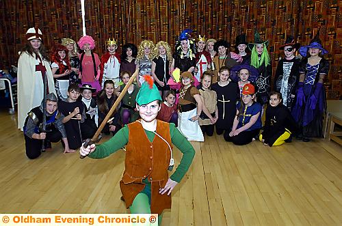 ROBIN (Sian Ollerhead) and the cast of fellow pupils 