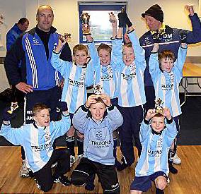 Heyside Juniors: (back row, second left), Alexander Murphy, Saul Milovanovic, Matthew George, Saul Prince. Nicholas Helliwell (front, left), Jack Gartside, James Gregory. 