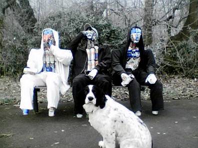 Cheers . . . the dummies made from beer cans attract the attention of Mr Timms’s dog Cheers . . . the dummies made from beer cans attract the attention of Mr Timms’s dog