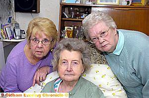 Maureen Walsh, Derker Action Group chairman, left, with other members Kathleen Ashworth, centre, and Joan Diggle. 