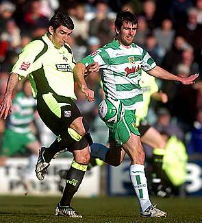 ATHLETIC star man Kevin Maher tries to bring the ball under control. 
Mistakes aplenty as Latics are rescued by old boy’s own goal 