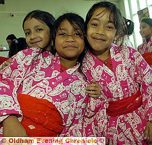 Aniqa Begum, Ema Begum and Sadeka Begum in Japanese gowns. Aniqa Begum, Ema Begum and Sadeka Begum in Japanese gowns.