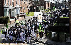 Parade for the prophet Mohammad on Waterloo Street, Oldham 