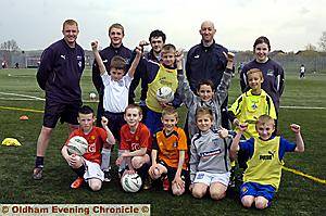 Pictured are some of the youngsters who took part in the soccer school 