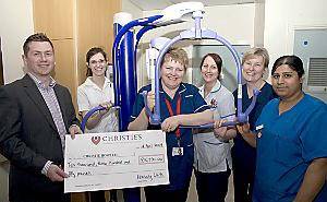 Nick Fox, a director of Housing Units, with staff from the Haematology and Transplant Unit at The Christie