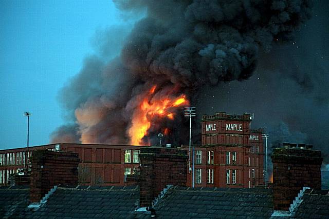 READER Gavin Clarke's picture sees the blaze gather force in the early evening on Tuesday 