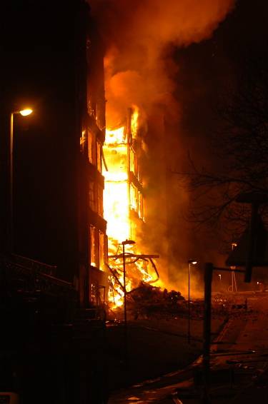 The Maple Mill fire raged into the night 