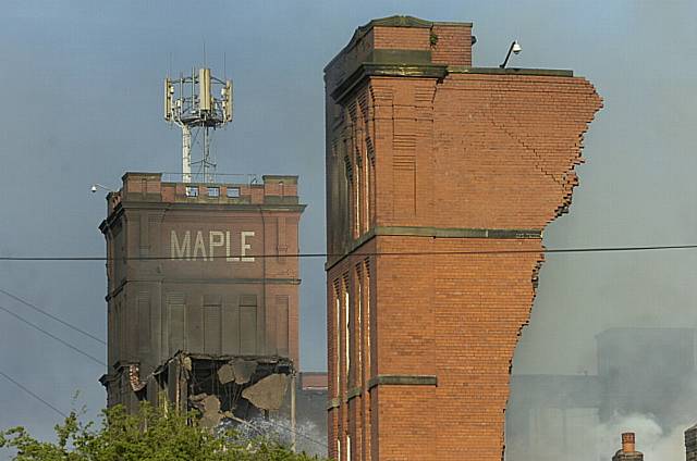 ALL that's left: Darren Robinson's picture shows the remnants of the proud Maple No 2 mill 