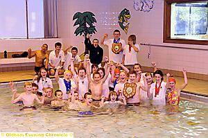 OLDHAM ASC celebrate their success in the age group gala. 