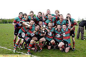 Waterhead under-15s after their cup victory. 