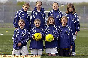 Heyside Angels under-10s won the league and cup double in the Oldham Girls League. Left to right, back: Abbie Radcliffe, Caitlin Patterson, Emily Kay and Molly Taylor. Front: Ella Rigby, Lavinia Whitehead, Amy Taylor and Casey Stretton. Heyside Angels under-10s won the league and cup double in the Oldham Girls League. Left to right, back: Abbie Radcliffe, Caitlin Patterson, Emily Kay and Molly Taylor. Front: Ella Rigby, Lavinia Whitehead, Amy Taylor and Casey Stretton.
