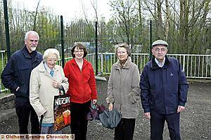 DISTURBED sleep (from left) Councillor Colin McLaren, Mary Beaumont, Jean Holmes, Edna Norton and Ken Hey