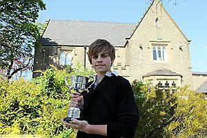 Jack Bottomley-Clift with his trophy Jack Bottomley-Clift with his trophy