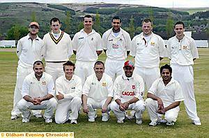 Crompton CC, from left to right, back: Dane Fletcher, Danny Taylor, Ryan Mayes, Aqib Zulfiqar, Simon Wright, Steven Wright. Front: Majid Khan, Chris Boschoff, Glen Dawson, Mohammad Zaman Khan, Tasawar Shah. 