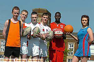 AT THE TOP OF THEIR GAME: Adam Howard (left), Danny Yates, Kristian Bell, Daniel Bridge, Shomari Simmonds and Kerry Hopkins. 