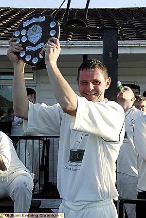 HEYSIDE’S Nick Campbell celebrates his man-of-the-match award after last year’s final. HEYSIDE’S Nick Campbell celebrates his man-of-the-match award after last year’s final.