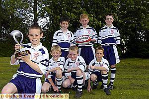 St. Joseph’s School, Shaw, won the Oldham Catholic Schools Tag Rugby trophy. Left to right, back: Corey Dinnen, James Forde and William Whitehead. Front: Matthew Walls (captain), Thomas Ainsworth, Callum Whitworth and Callum Hendrick. 