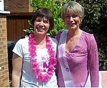 PINK party . . . Sally Hibbert and Christine Serridge 