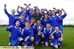 CHEERFUL TIMES: Saddleworth celebrate their success in the Year Eights.