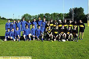 ON PARADE: Saddleworth (left) and Blue Coat pictured before the Year Eight final.a 

