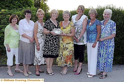 CROMPTON and Royton Lady Captain’s Prize presentation (left to right): Kath Clinton (bronze), Bernie Fitton (second round), Margaret Bailey (runner-up), Lynn Truelove (lady captain), Marjorie Bray (winner), Karen Heywood (first round), Pauline Givvons (silver) and Jean Heathcote (senior). CROMPTON and Royton Lady Captain’s Prize presentation (left to right): Kath Clinton (bronze), Bernie Fitton (second round), Margaret Bailey (runner-up), Lynn Truelove (lady captain), Marjorie Bray (winner), Karen Heywood (first round), Pauline Givvons (silver) and Jean Heathcote (senior).