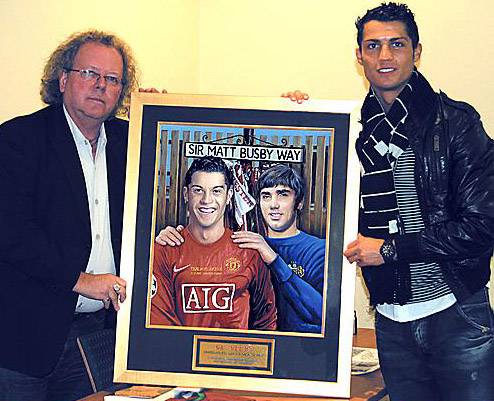 Stewart Beckett with Ronaldo. Stewart Beckett with Ronaldo.
