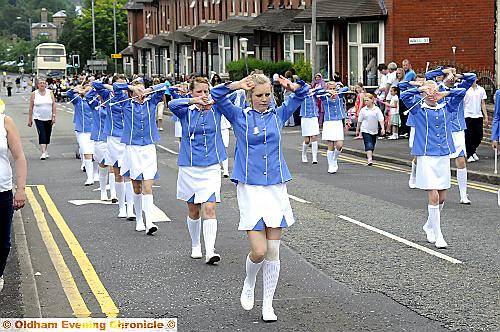 Bramley Sapphires entertained the crowds with some skilful baton twirling in the grand parade 
To buy this picture, call us on 0161 622 2130