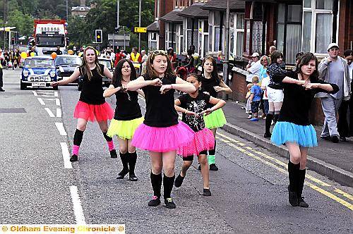 Sammi B Dance Crew on parade. To buy this picture, call us on 0161 622 2130