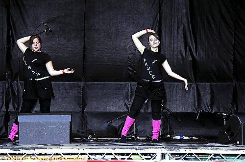 Saddleworth's Got Talent's Laura King and Vicki Ashley entertain 
To buy this picture, call us on 0161 622 2130