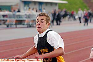 STRETCHING FOR THE LINE: Blue Coat’s James Lord comes home second in the Year Eight 100m 