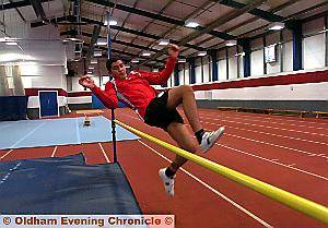 UMAIR Khan shows off his high jump skills 
