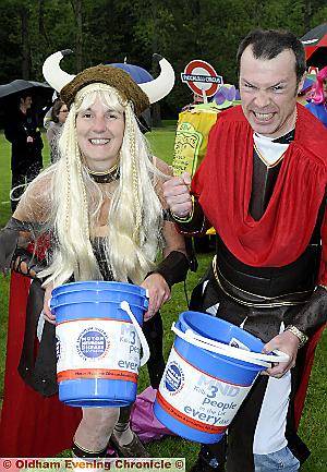MARAUDING . . . Vikings Judith Miller and Graham Gorton raise money for Motor Neurone Disease 