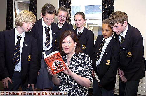 Sophie McKenzie with pupils (from left) Thomas Miller, Mollie Watkin, Samantha Horton-Owen, Elysia Heitmer, Connor Sheppard and Sean Gleeson. Sophie McKenzie with pupils (from left) Thomas Miller, Mollie Watkin, Samantha Horton-Owen, Elysia Heitmer, Connor Sheppard and Sean Gleeson.