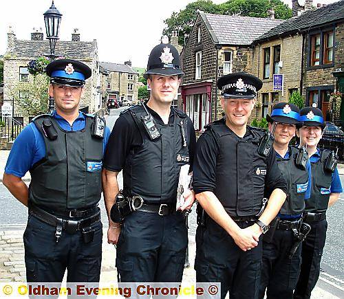 The long arm of the law . . . Inspector Danny Milovanovic, centre with PCSO Jonathan Marsden, PC Mark Clough, PCSO's Monica Saville and Kath Crompton The long arm of the law . . . Inspector Danny Milovanovic, centre with PCSO Jonathan Marsden, PC Mark Clough, PCSO's Monica Saville and Kath Crompton