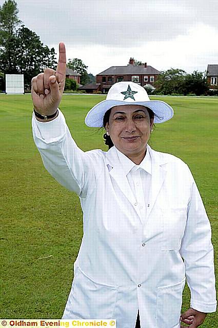 Visiting umpire Shah Parveen Kausar in action at Shaw Cricket Club Visiting umpire Shah Parveen Kausar in action at Shaw Cricket Club
