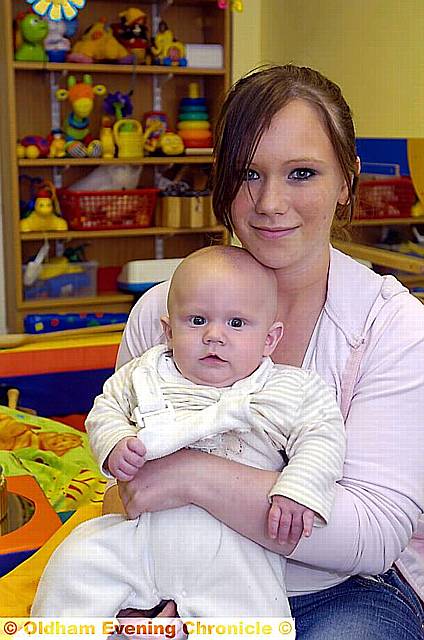 Alex Wood, who is studying hair and beauty, with her son Ashley 
