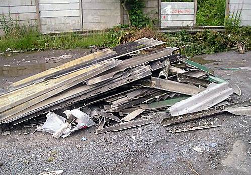Remnants of a garage dumped near Culvert Street 